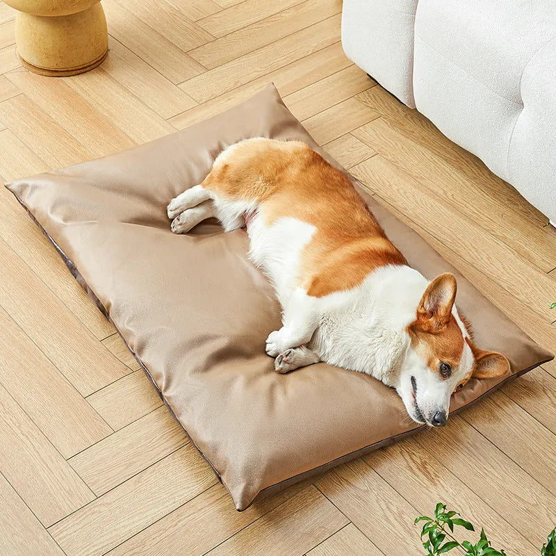 Blue rectangular cool summer pet sleeping mat for dogs and cats shown in size L.