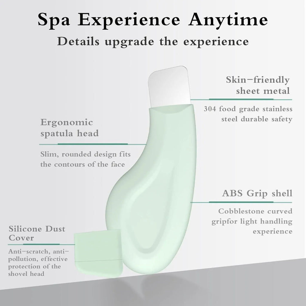 Stainless steel blackhead scraper tool with a non-slip handle for facial pore cleansing