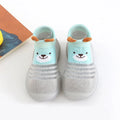 Baby toddler shoes in blue with cotton spandex upper and rubber sole, size 13.5cm