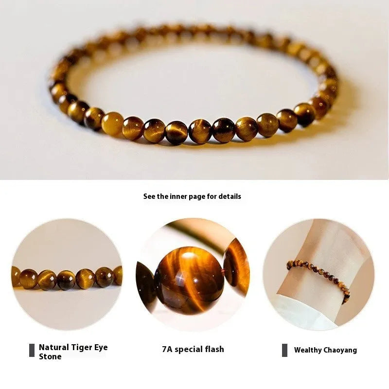 New Chinese style tigereye bracelet with geometric beads in three size options