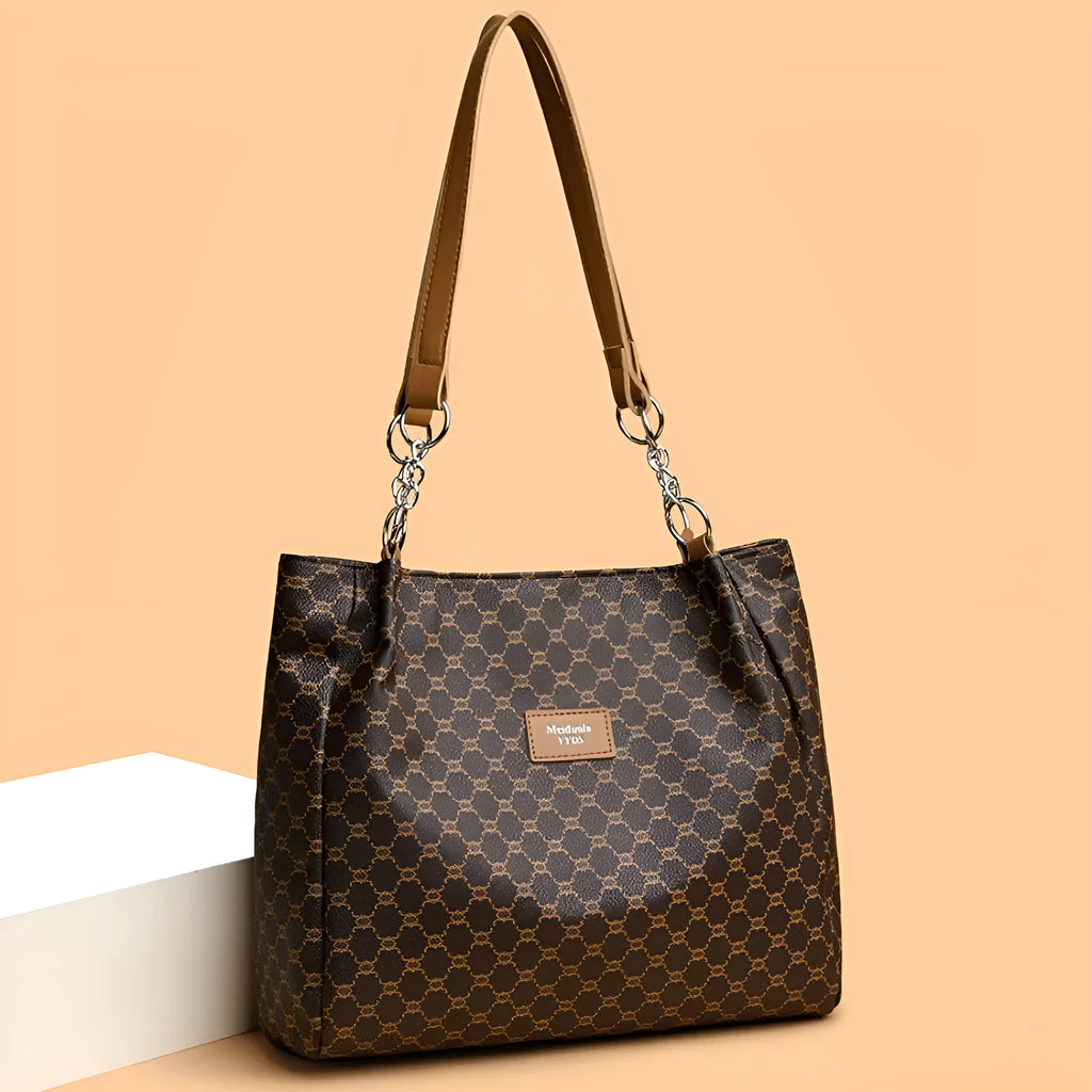 Brown women's retro fashion PU leather crossbody handbag with polyester lining