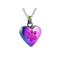 Simple titanium steel necklace with an openable heart-shaped cinerary casket pendant.