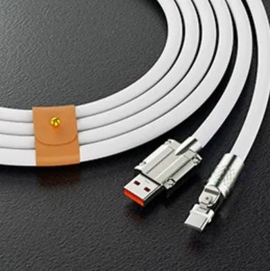 Mecha Elbow 180 Rotating Data Cable with zinc alloy connector in orange, 2m length