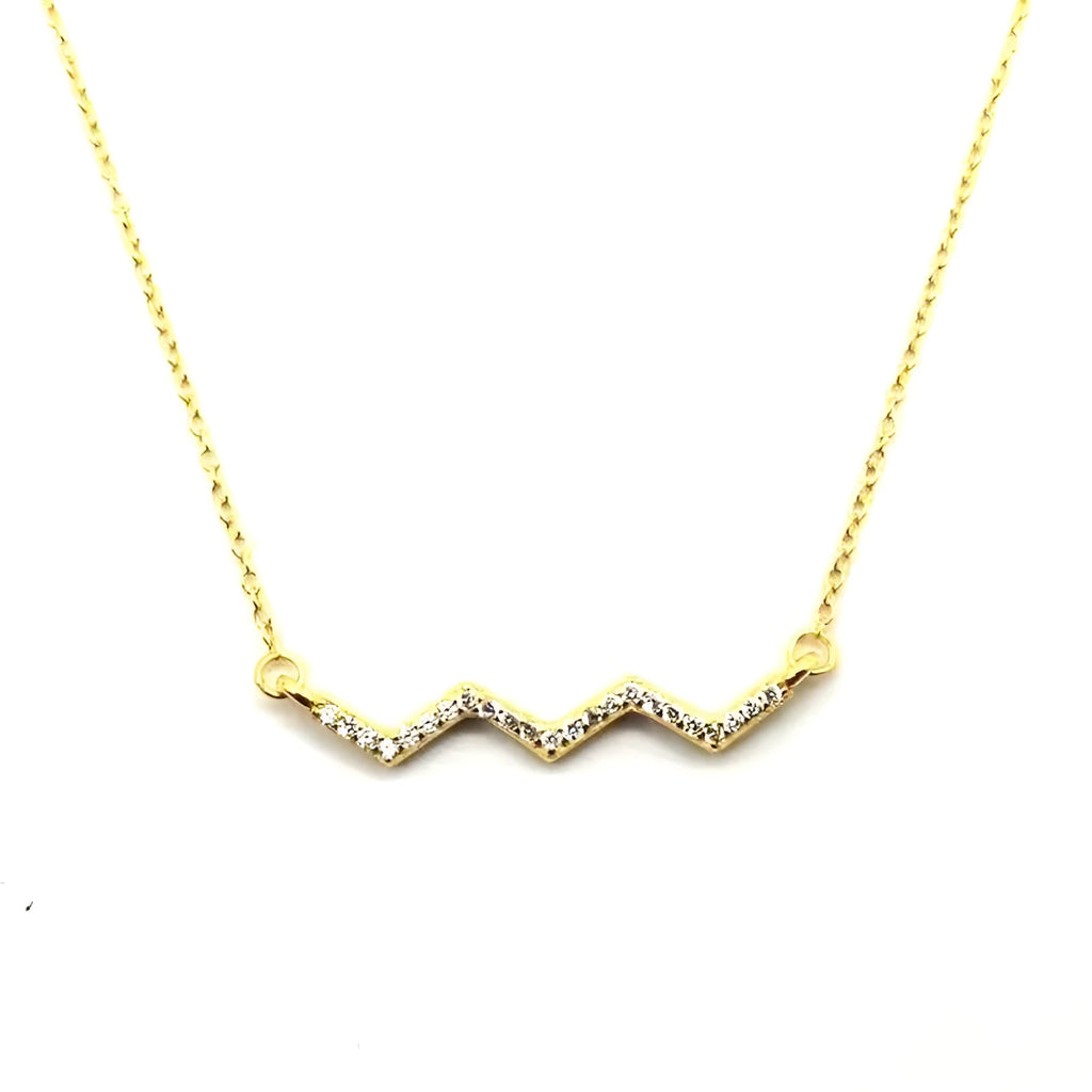 925 sterling silver heartbeat electrocardiogram pendant in white gold colour with chain
