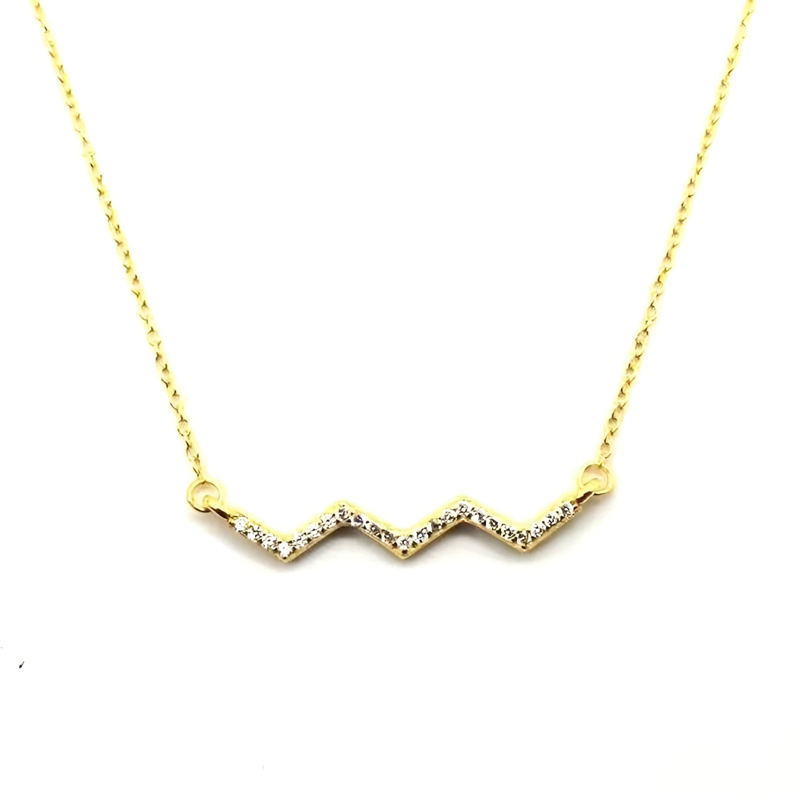 925 sterling silver heartbeat electrocardiogram pendant in white gold colour with chain