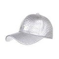 Black PU leather trucker cap with snapback closure and mesh back worn by a person