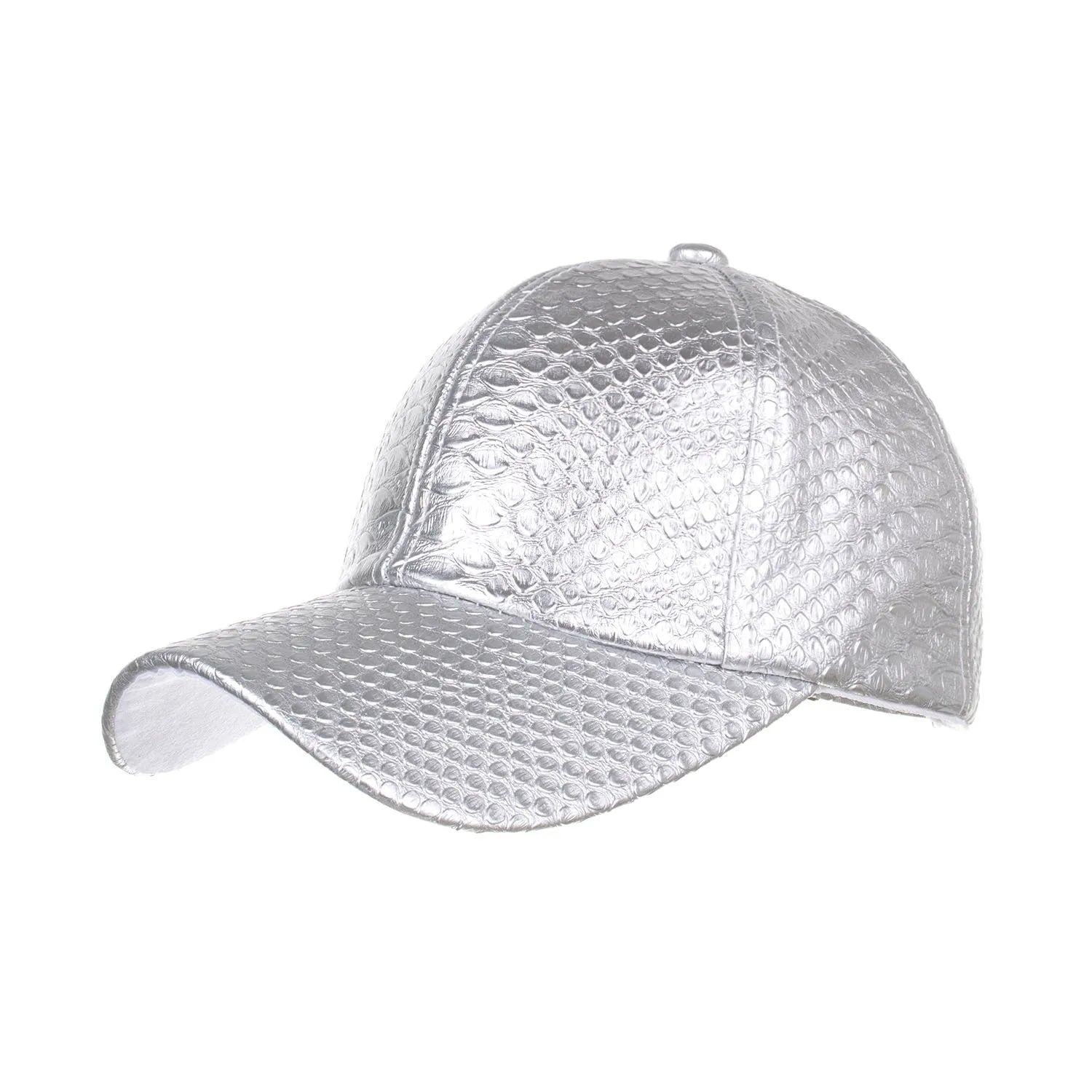 Black PU leather trucker cap with snapback closure and mesh back worn by a person