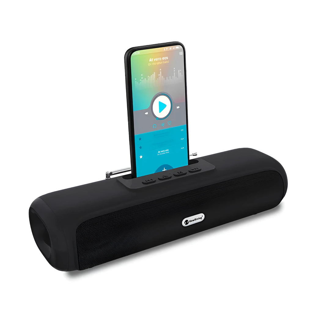 Desktop wireless long strip speaker subwoofer in black, blue, red, or silver grey colour options