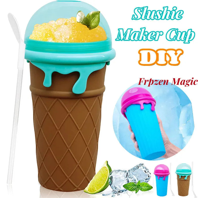 500ml blue quick-freeze slushy maker cup for homemade smoothies