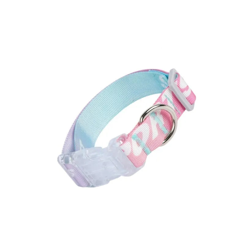 Cartoon gradient printing on adjustable nylon dog collar in gradient colour or panda green.