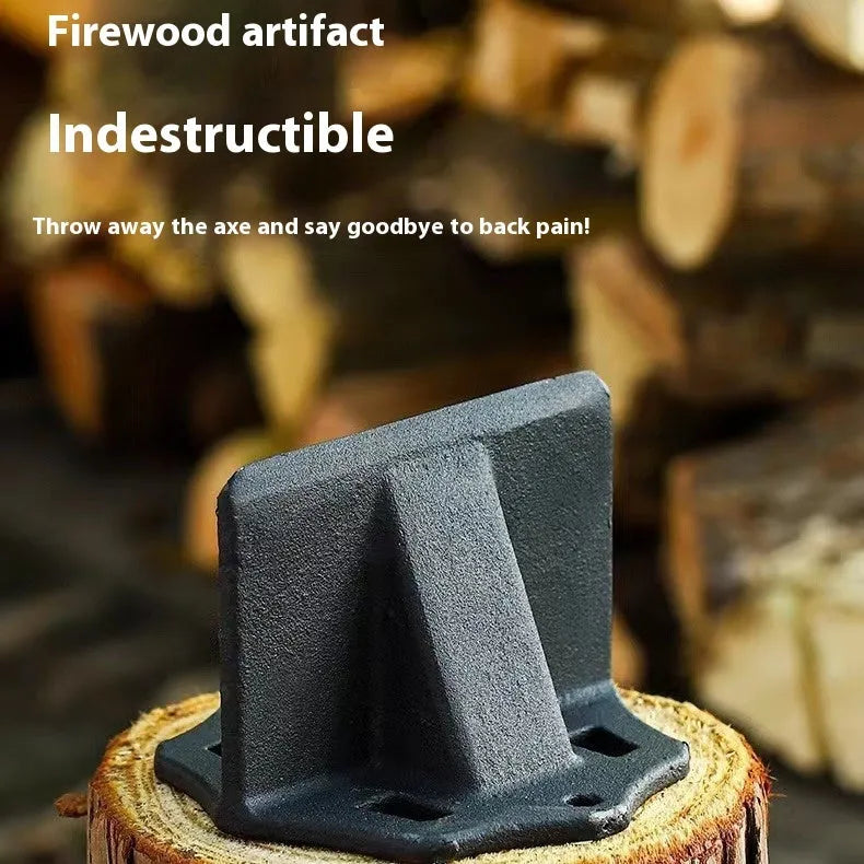 Small square cast iron wood splitter tool for household outdoor use