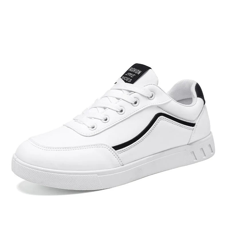 Black and white board shoes with mesh lining and rubber soles for casual wear