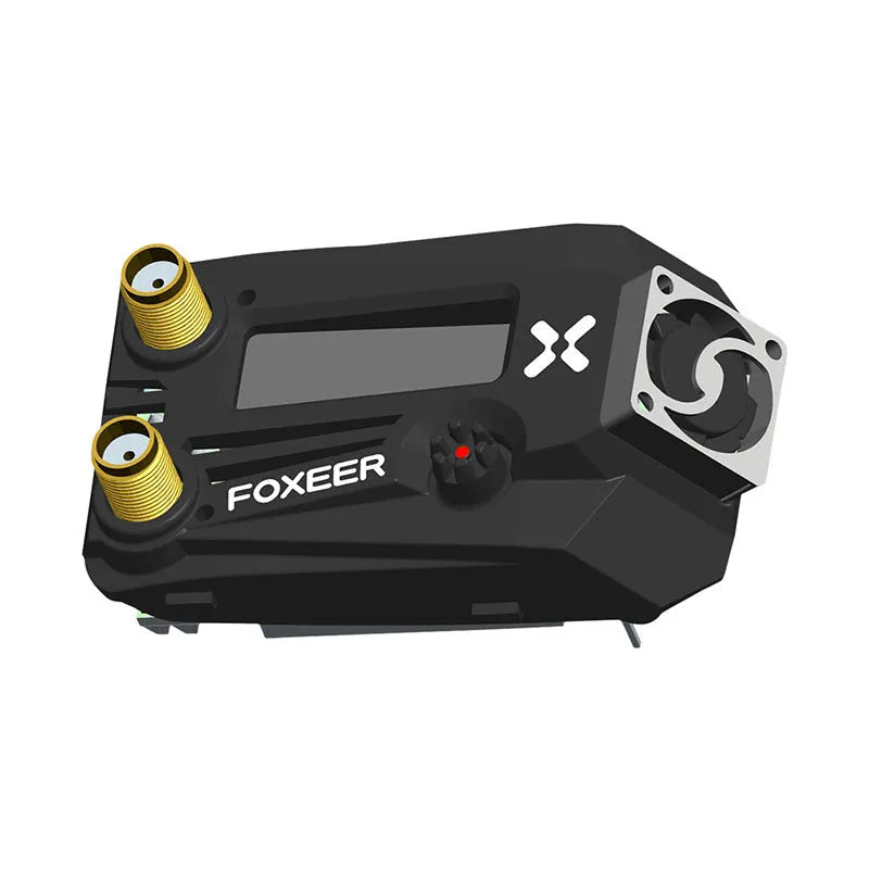 Black Wildfire FPV dual receiver goggles showing lightweight design and battery compartment.