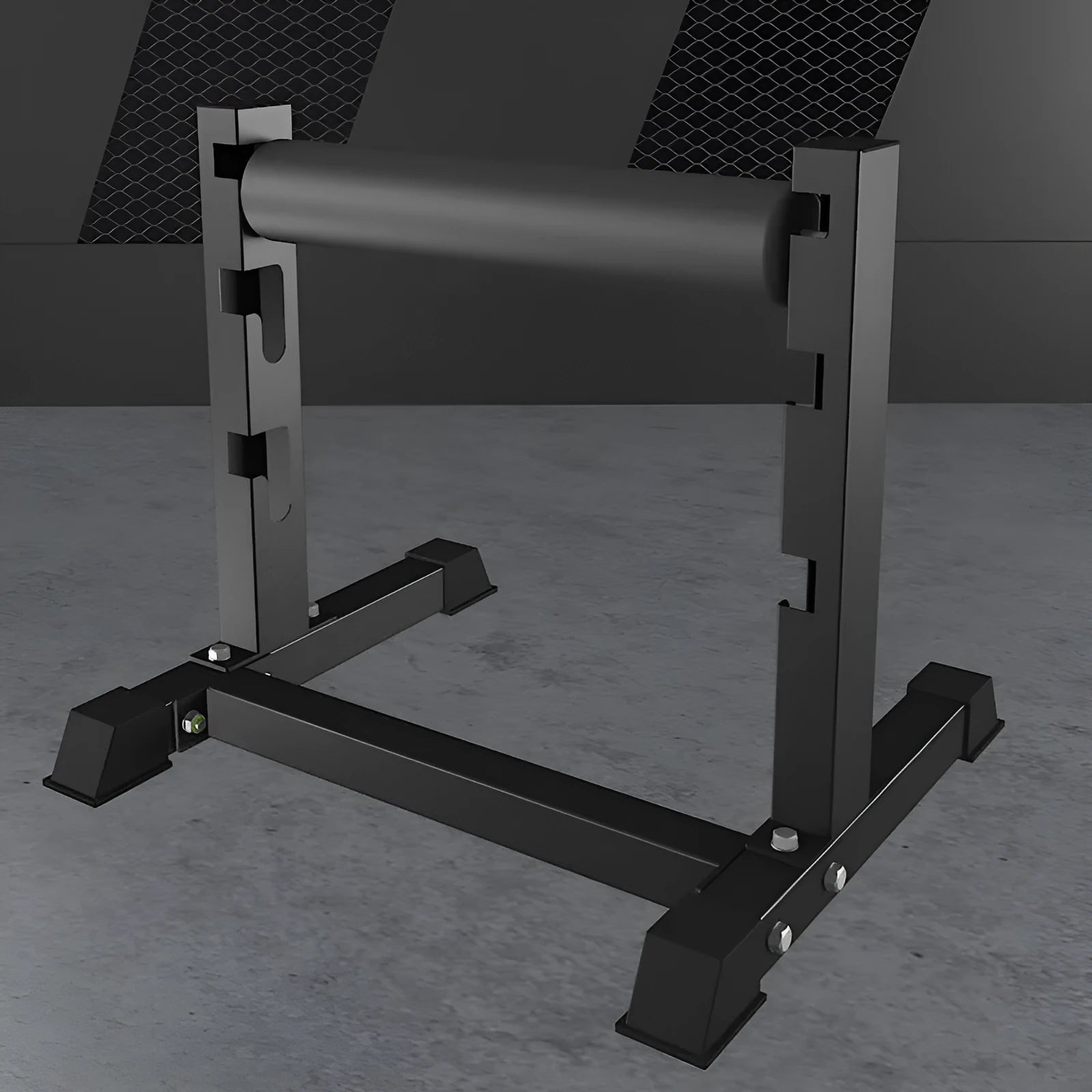 Black steel leg press training bar equipment for split squat exercises