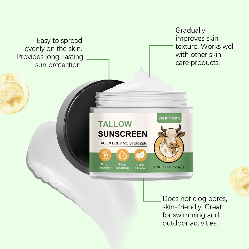 60g tube of water-based sunscreen cream with hyaluronic acid for non-greasy UV protection