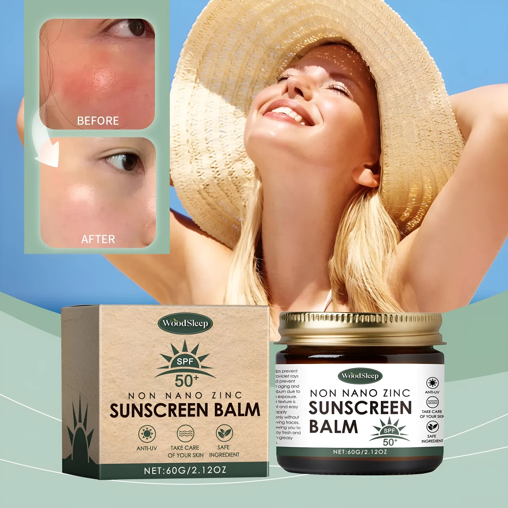 60g tube of SPF 50 sunscreen cream with UV filter protection