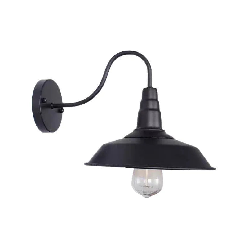 Retro villa courtyard wall lamp in silver or copper finish with right angle or oblique angle mounting options