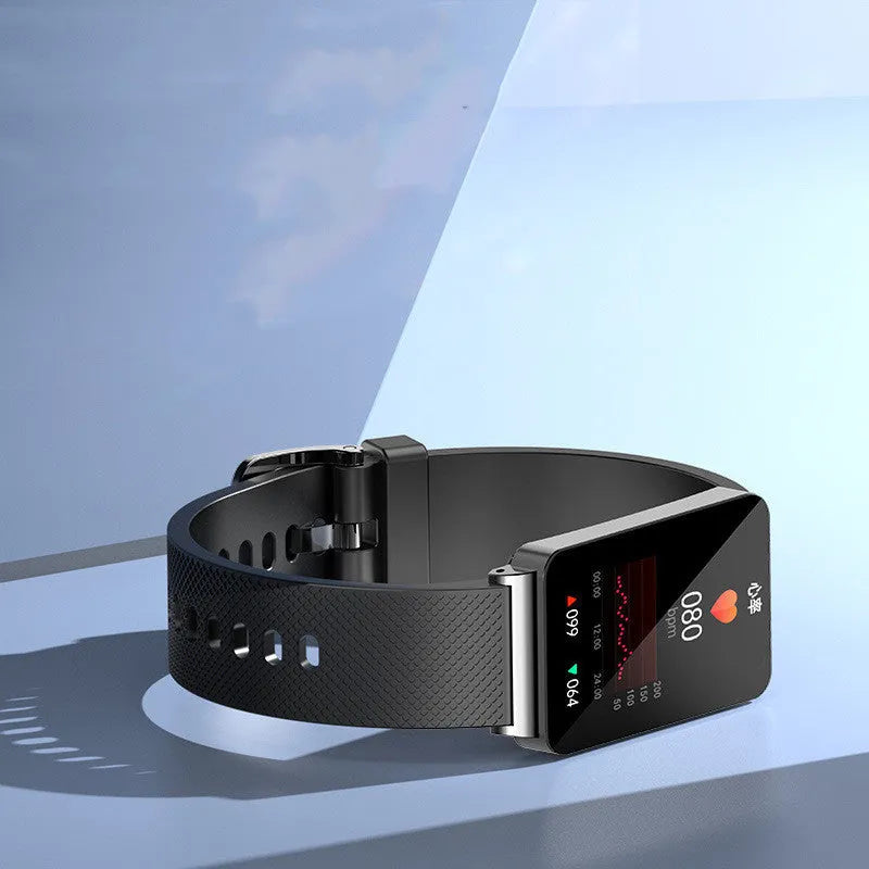 EP08 smart health monitoring bracelet with touch screen display on TPU wrist strap