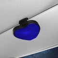 PU leather car sun visor clip with diamond pattern, holding sunglasses and cards.