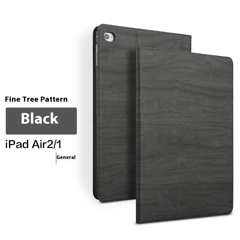 Sapphire blue imitation leather universal sleep bracket stand holding a silver iPad tablet.