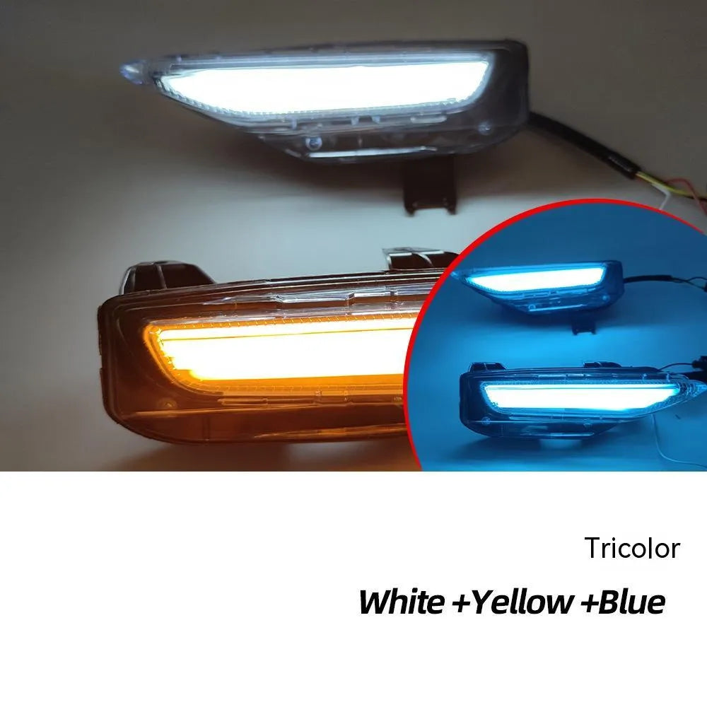 Infiniti Q50 Q70 front bumper LED daytime running lamp and turn signal unit made of black ABS plastic