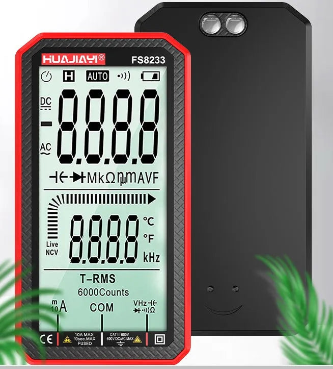 Large screen automatic digital multimeter handheld electrical tester in black colour