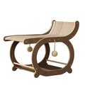 Solid wood cat bed with sisal scratching surface in walnut colour finish