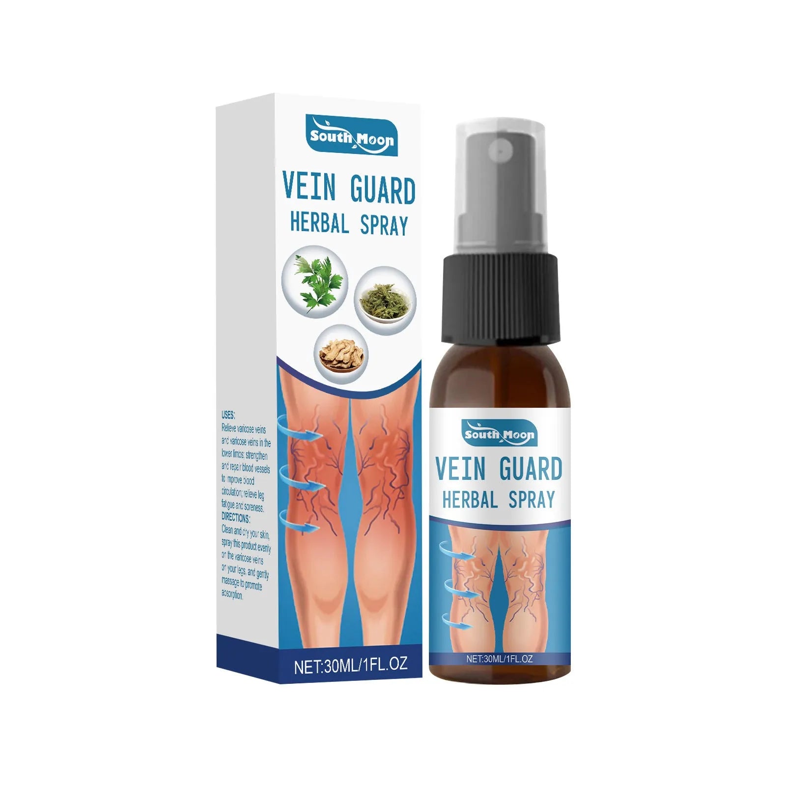 30ml herbal body care spray bottle with botanical extracts and menthol