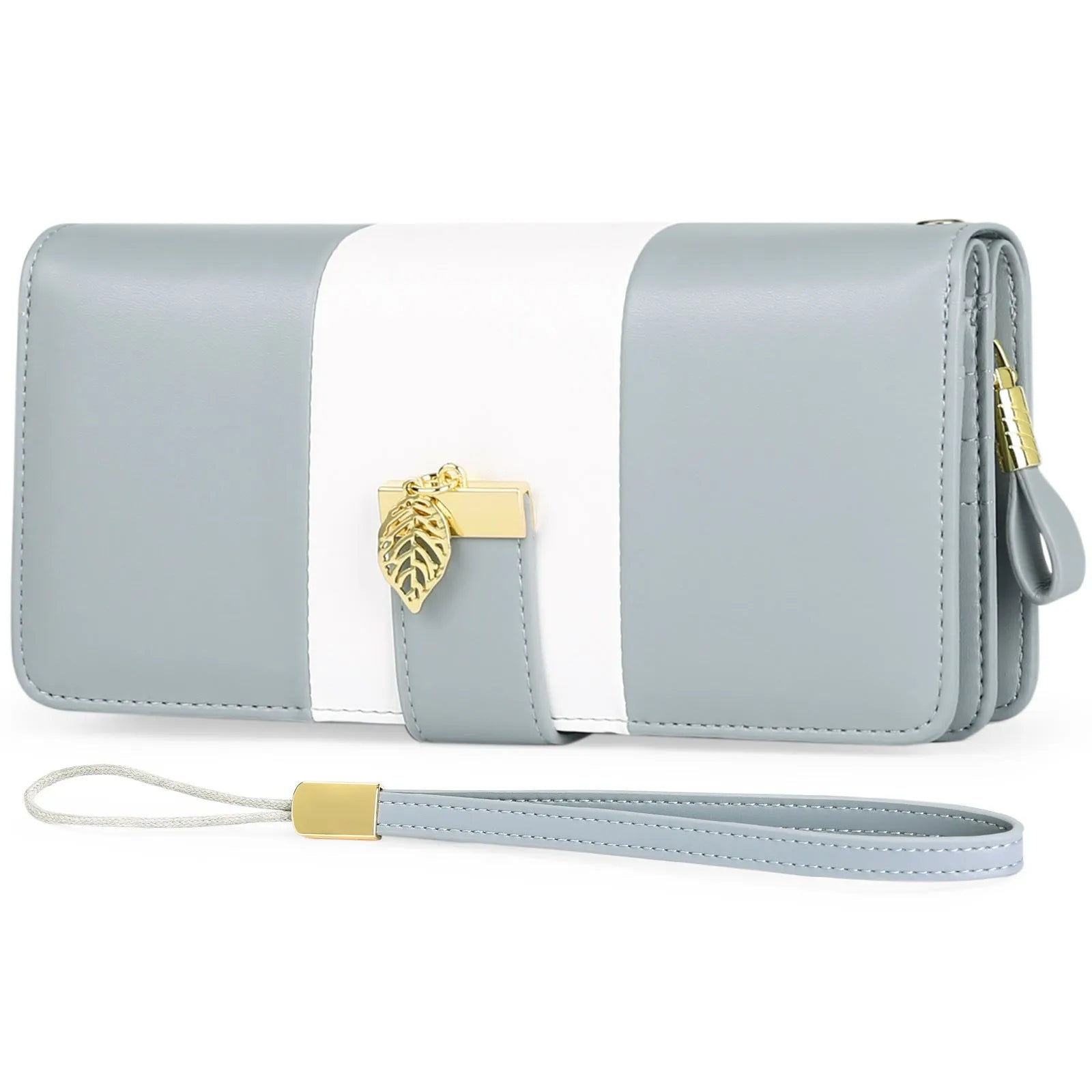 A locking anti-theft clutch handbag in PU leather, shown in midnight black, with dimensions 19.5 by 10.5 by 3.5 cm.