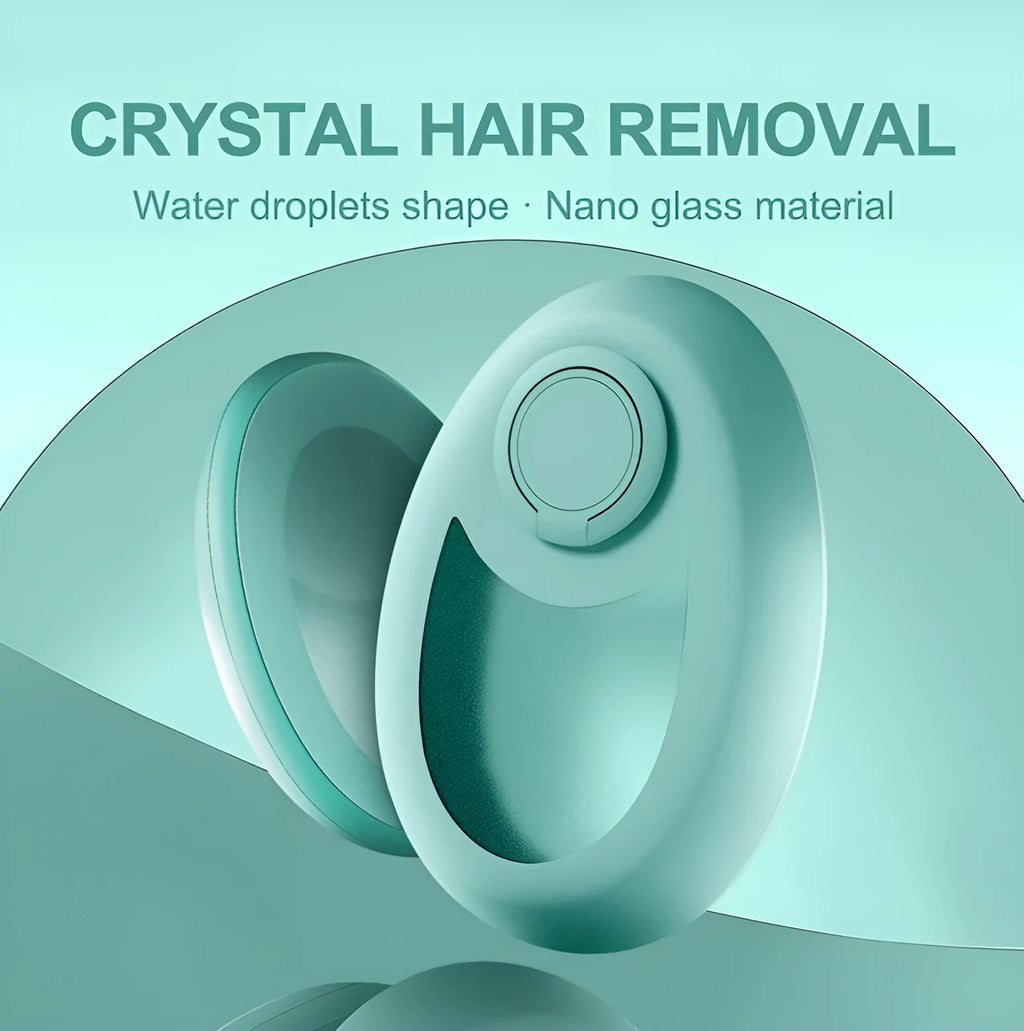 CJEER upgraded crystal hair removal eraser device in green, purple, or black with metal finger ring.