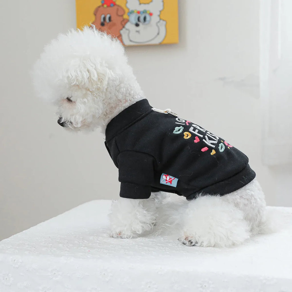 Pet jumper with kiss sweater pattern for dogs or cats in polyester fabric