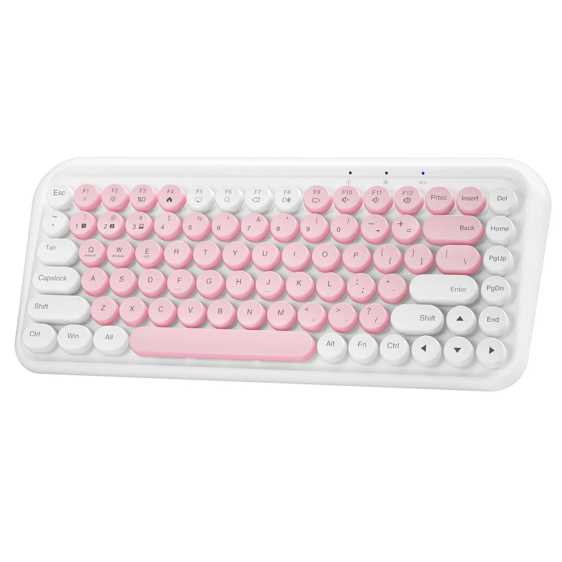 Pink Bluetooth wireless keyboard with 84 keys and crater architecture technology