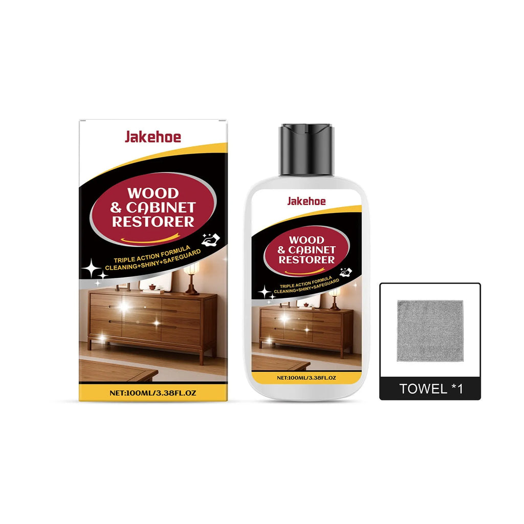 100ml wooden furniture scratch care solution bottle with microfiber towel for cleaning and polishing