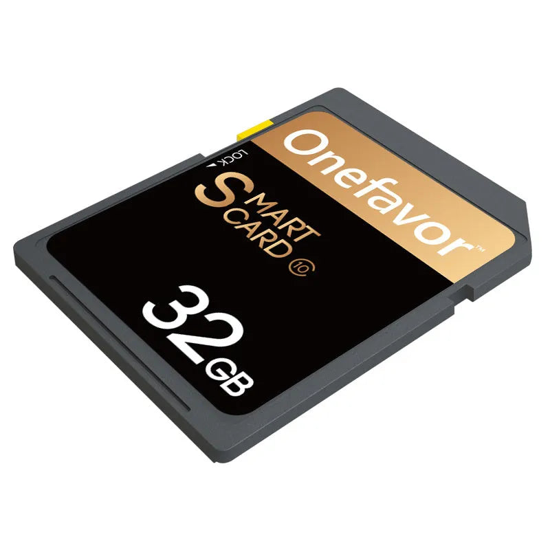 SD to PCMCIA adapter card with stainless steel housing and inserted 32GB SD card for Mercedes-Benz cars.