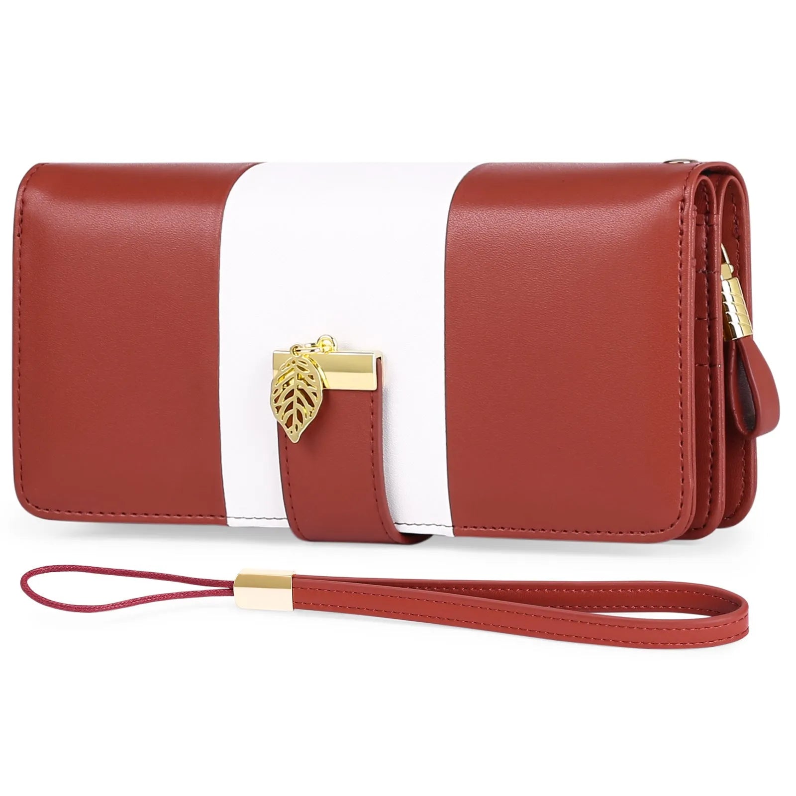 A locking anti-theft clutch handbag in PU leather, shown in midnight black, with dimensions 19.5 by 10.5 by 3.5 cm.