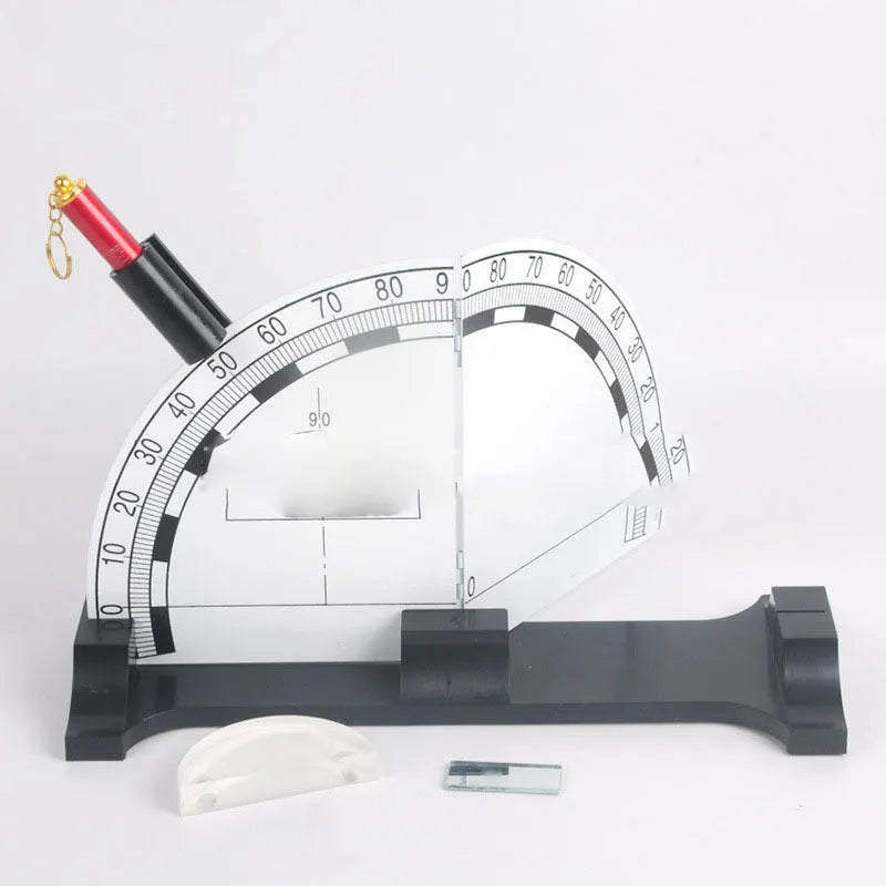 Optics physics teaching instrument with iron plate base and laser pen for classroom demonstrations
