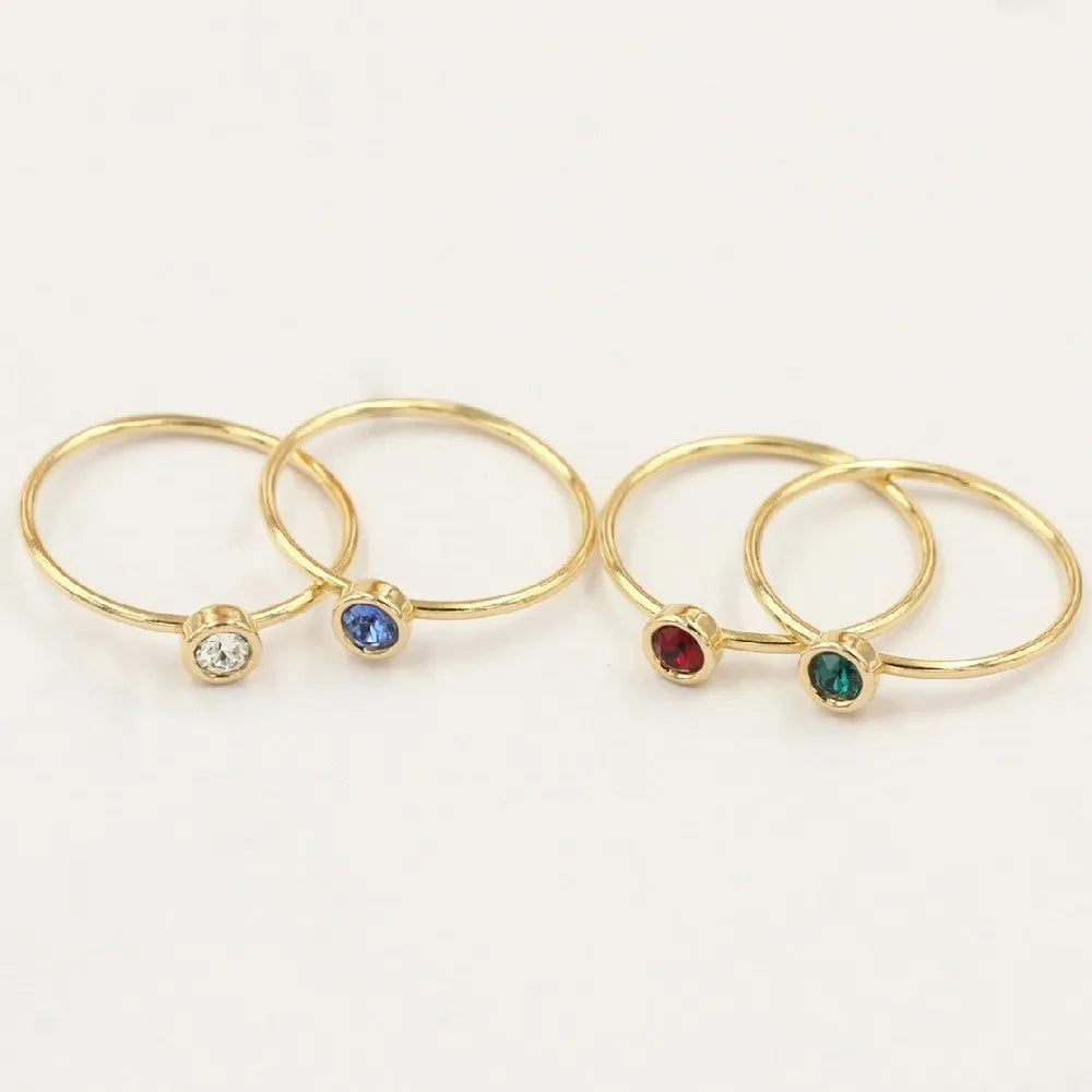 14K gilded copper knuckle ring with zircon details in green colour for DIY jewellery making