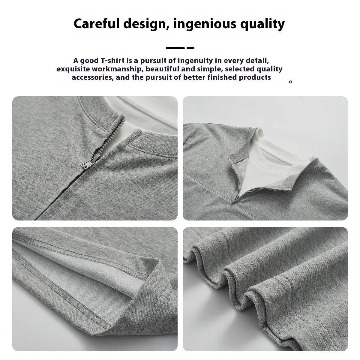 Women's loose blue patchwork top with false two-piece design on a hanger.