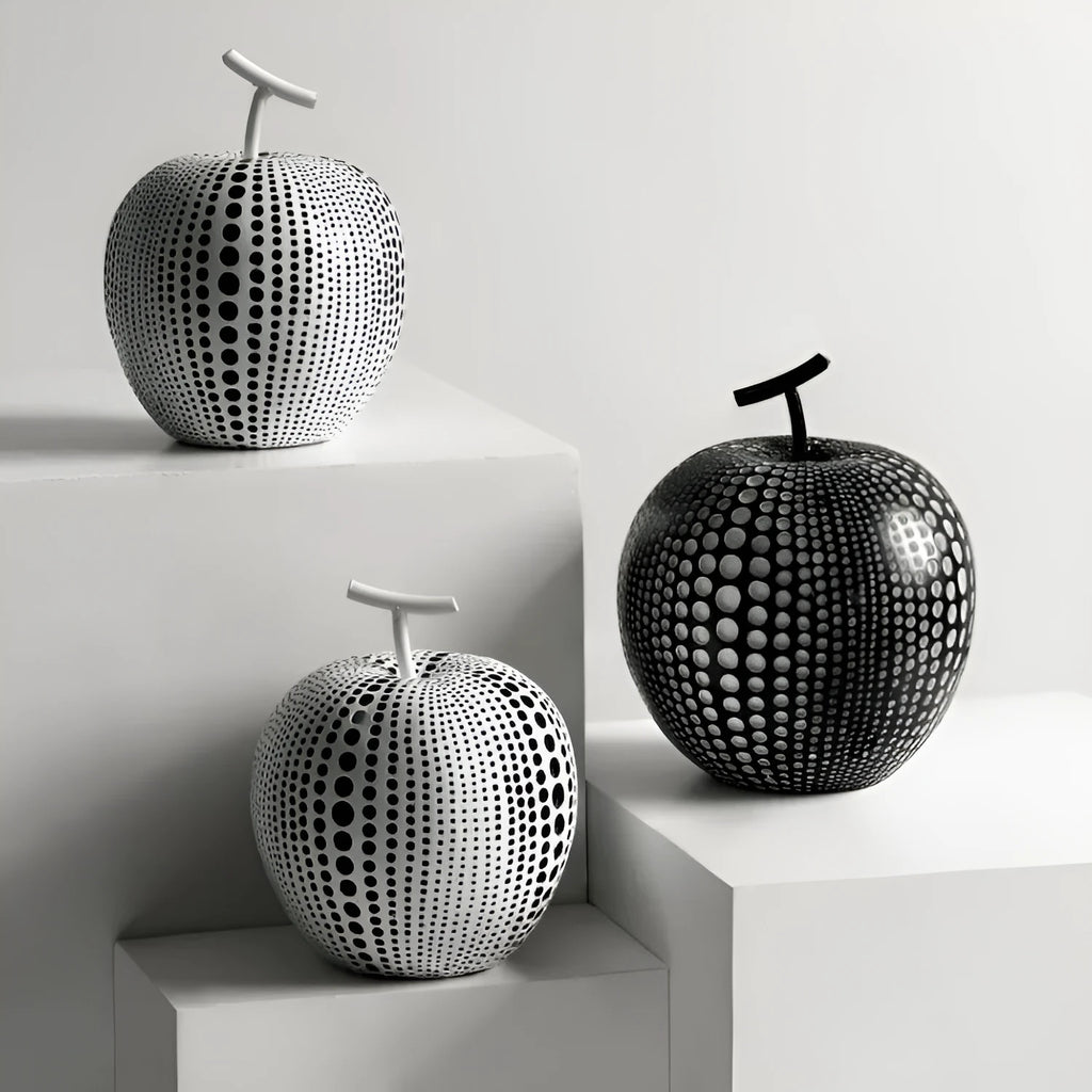 Resin apple and pear decoration crafts in multiple colours with height options