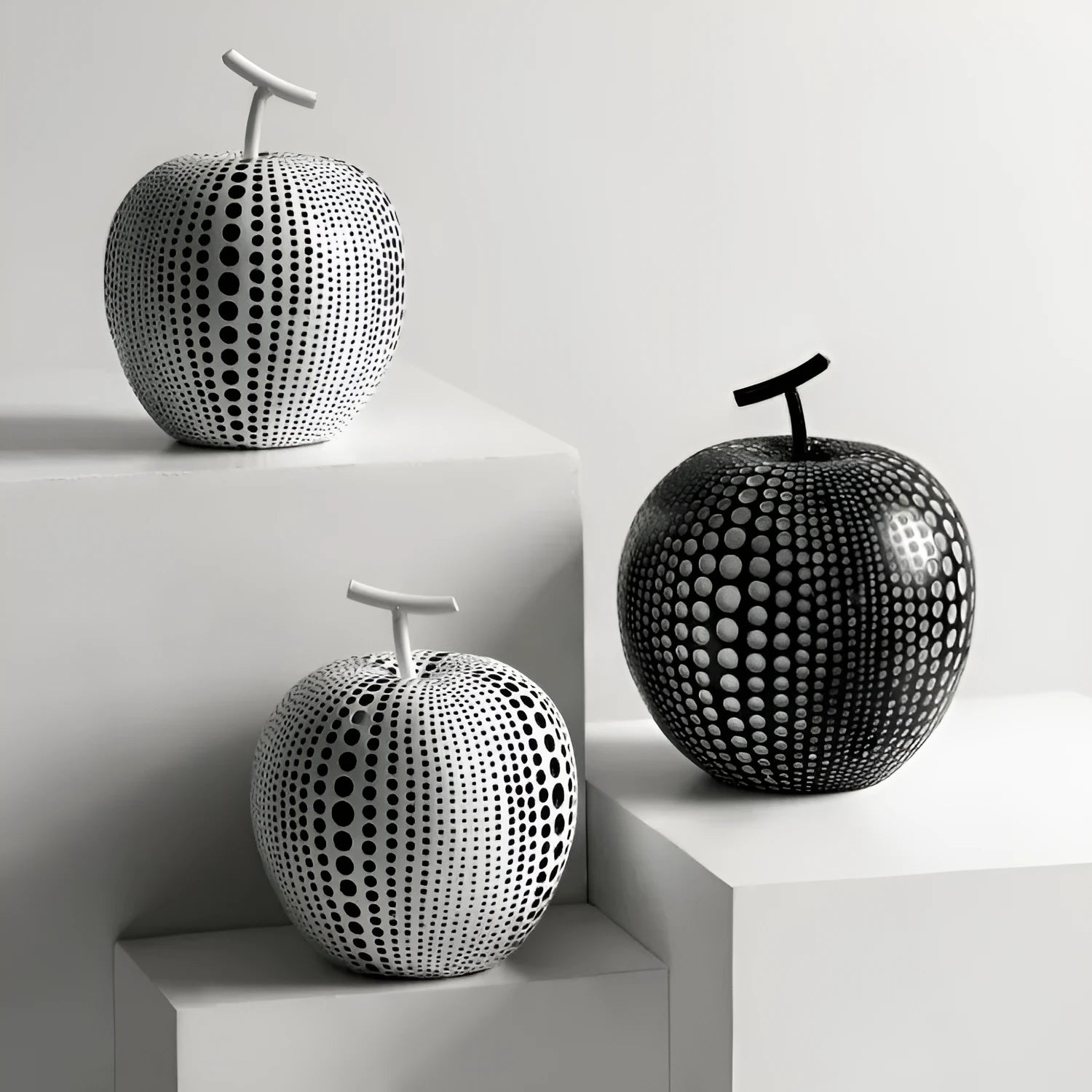 Resin apple and pear decoration crafts in multiple colours with height options