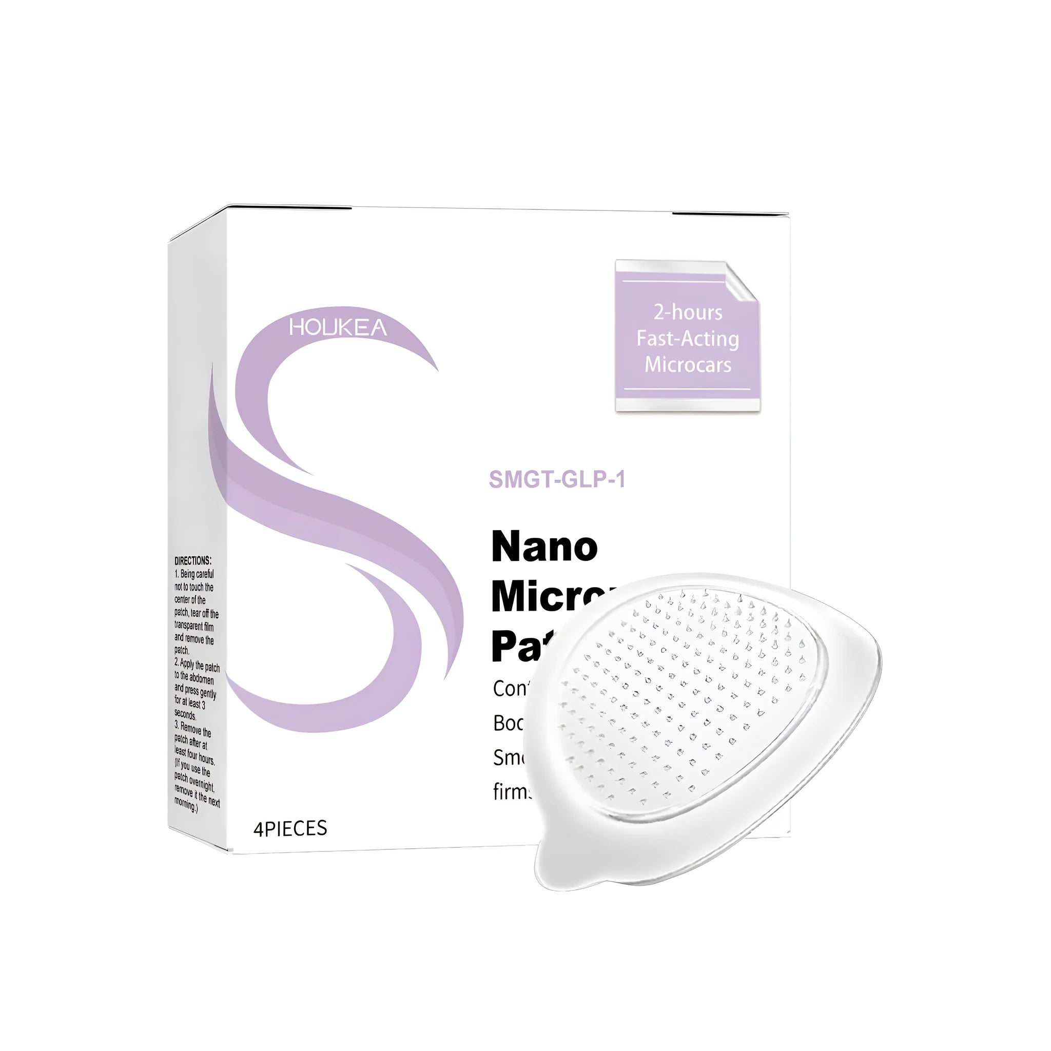 Four nano microneedle transdermal skincare patches in a pack.