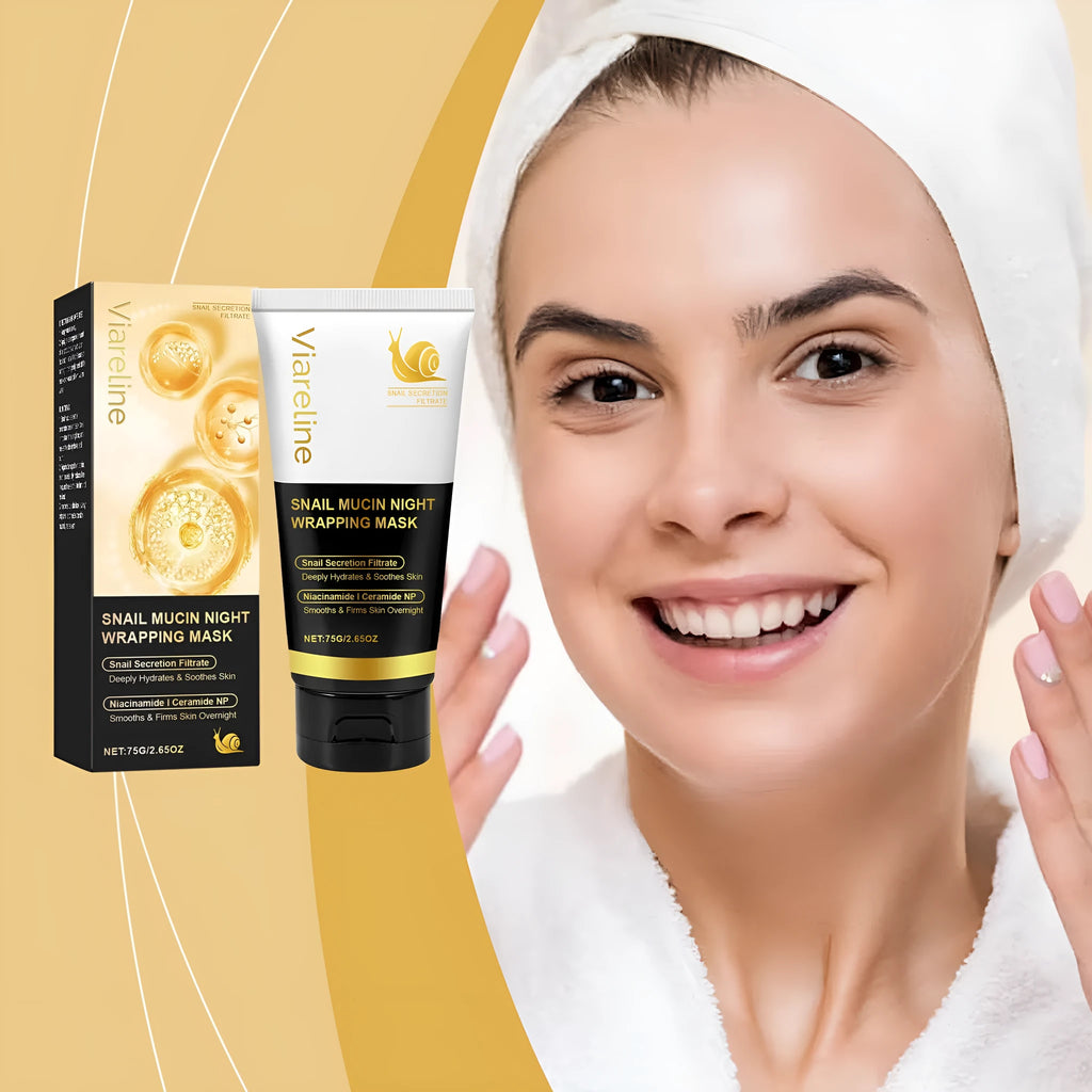 Single-use snail mucus tearing facial sheet mask with 75g of serum containing collagen and ceramide.