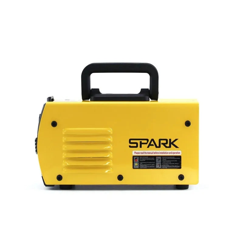MMA-200MIN 220V portable DC inverter welding machine with welding tongs, clamp, and face shield.