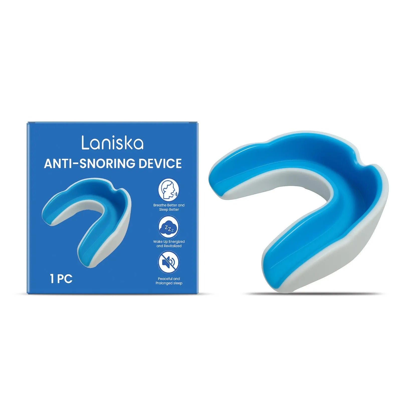 A single-unit anti-snoring stopper device for gentle night care.