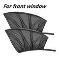 Car side window sunshade mesh installed on vehicle door with elastic strip fixation
