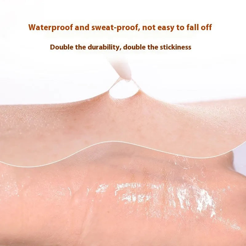 Roll of transparent lace double eyelid stickers, 120 pieces, showing Crescent and Olive shape options.