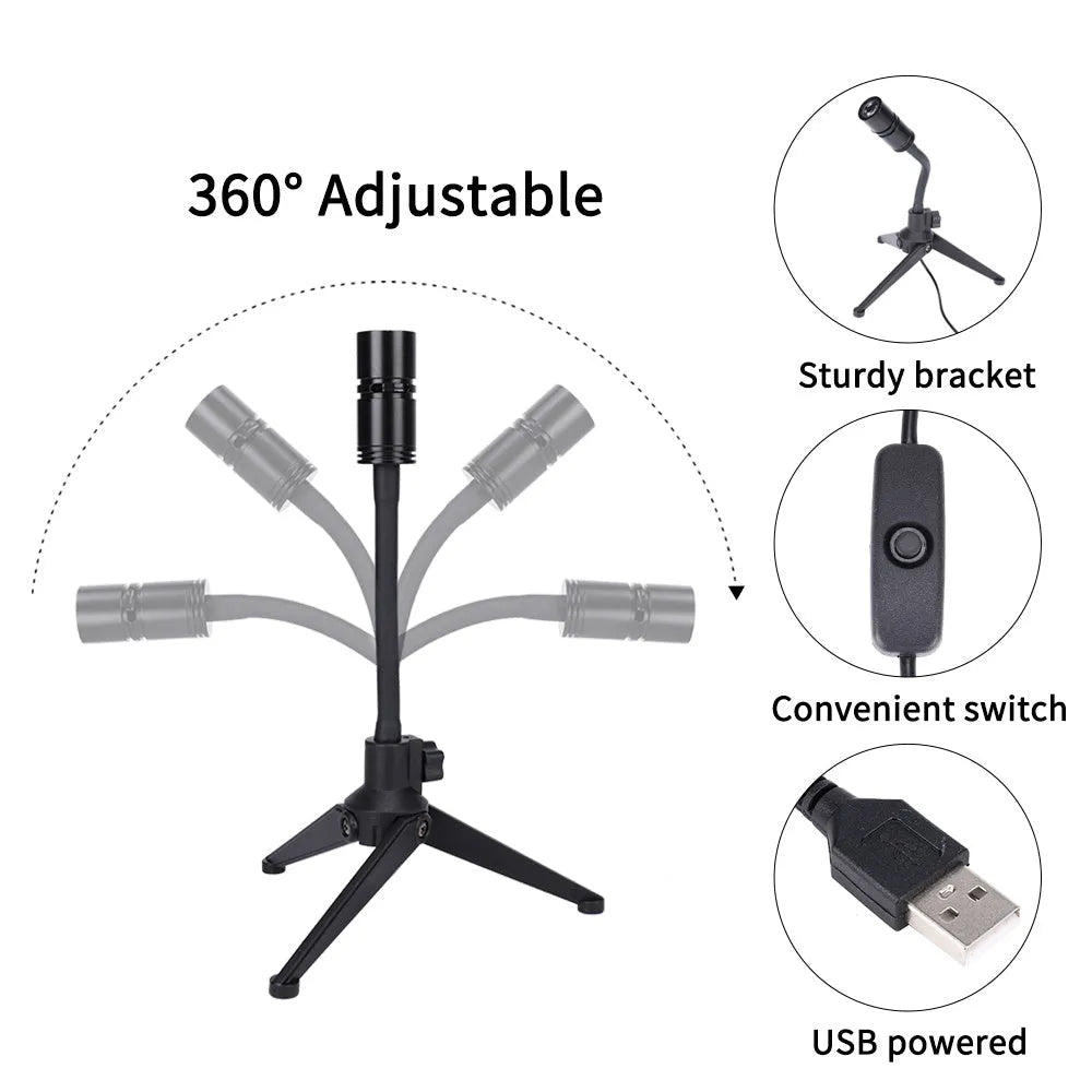 Adjustable Earth and Moon projection night light with USB cable on a desk