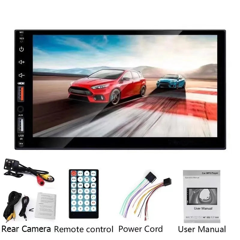 HD vehicle-mounted MP5 player with 1024x600 display, plastic hardware, general car model fit