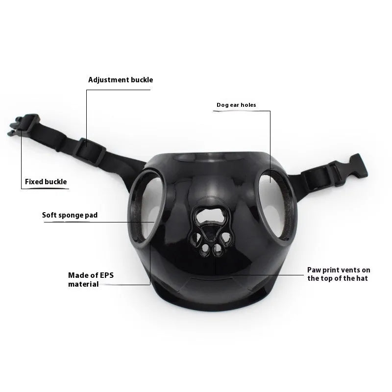 Plastic cycling helmet for small and medium sized dogs in three colour options