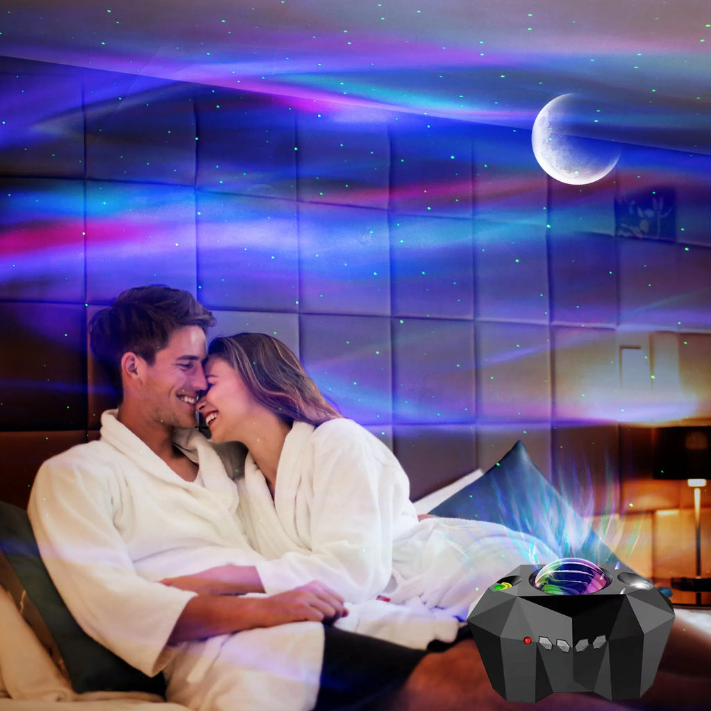 LED Dream Aurora Borealis Ocean Star Light Projector with remote, colour patterns, black or white housing